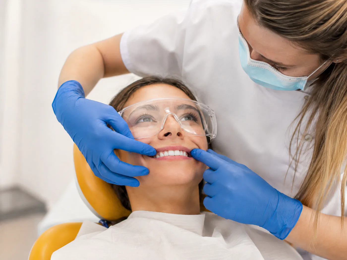 Gum disease treatment options being explained after a dental check