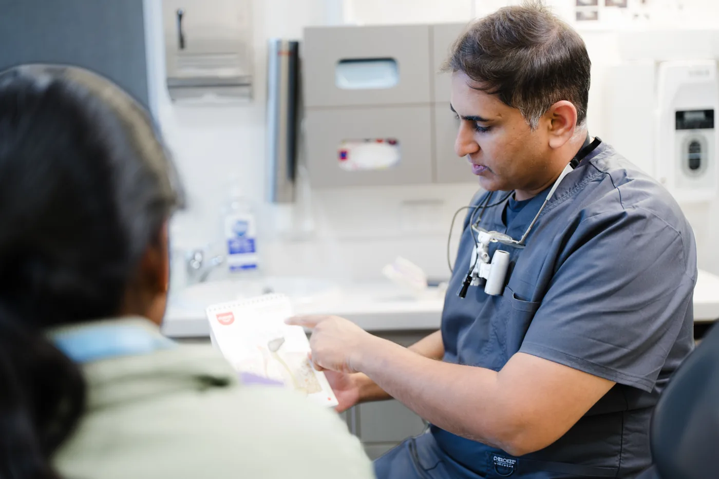 Dentist explaining restorative treatment planning